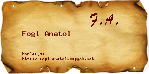 Fogl Anatol névjegykártya